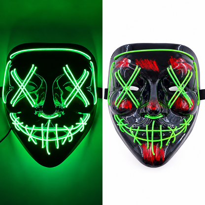 Jacob | Light-Up Halloween LED Purge Mask with Neon Glow