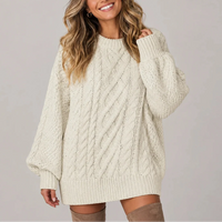Alison | Women's Oversized Cable Knit Midi Dress