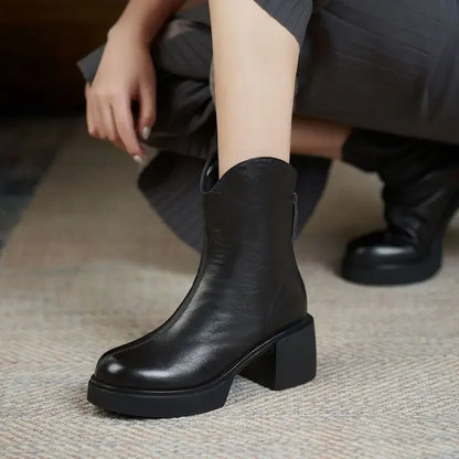 Amber | Women's Platform Vegan Leather Ankle Chelsea Boots