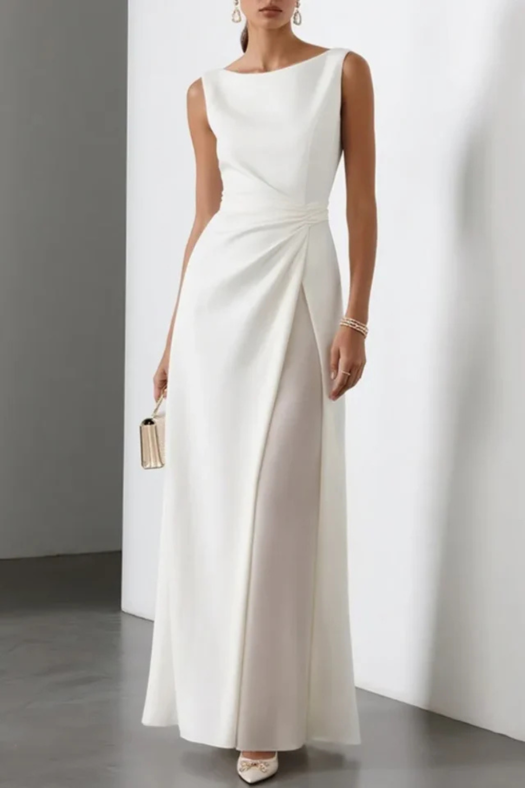 Amber | Women's Sleeveless Formal Side Slit Evening Dress
