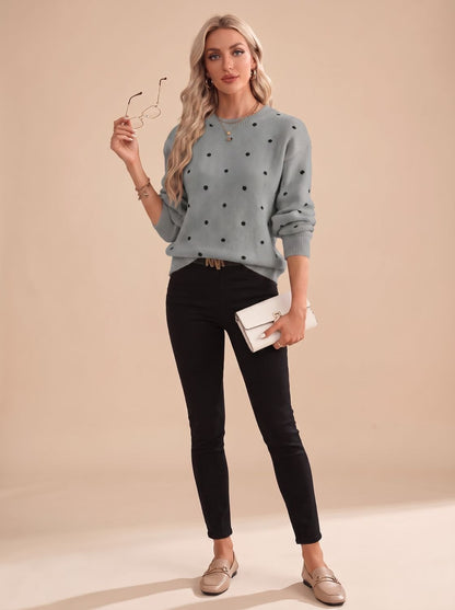 Aoife | Women's Polka Dot Relaxed Knit Jumper