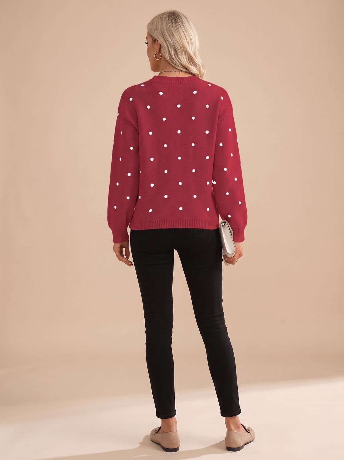 Aoife | Women's Polka Dot Relaxed Knit Jumper