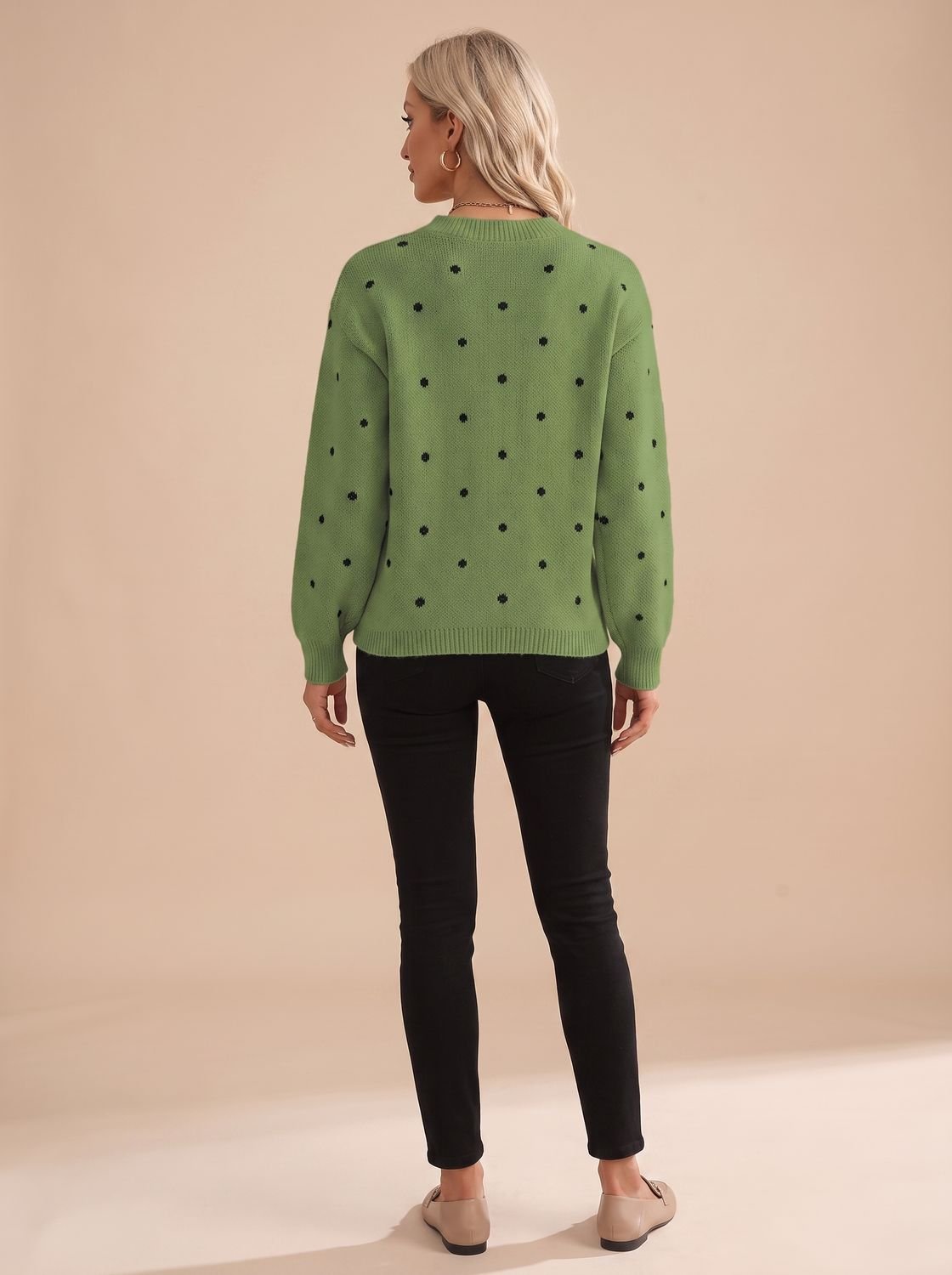 Aoife | Women's Polka Dot Relaxed Knit Jumper