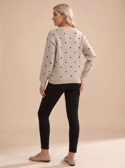Aoife | Women's Polka Dot Relaxed Knit Jumper