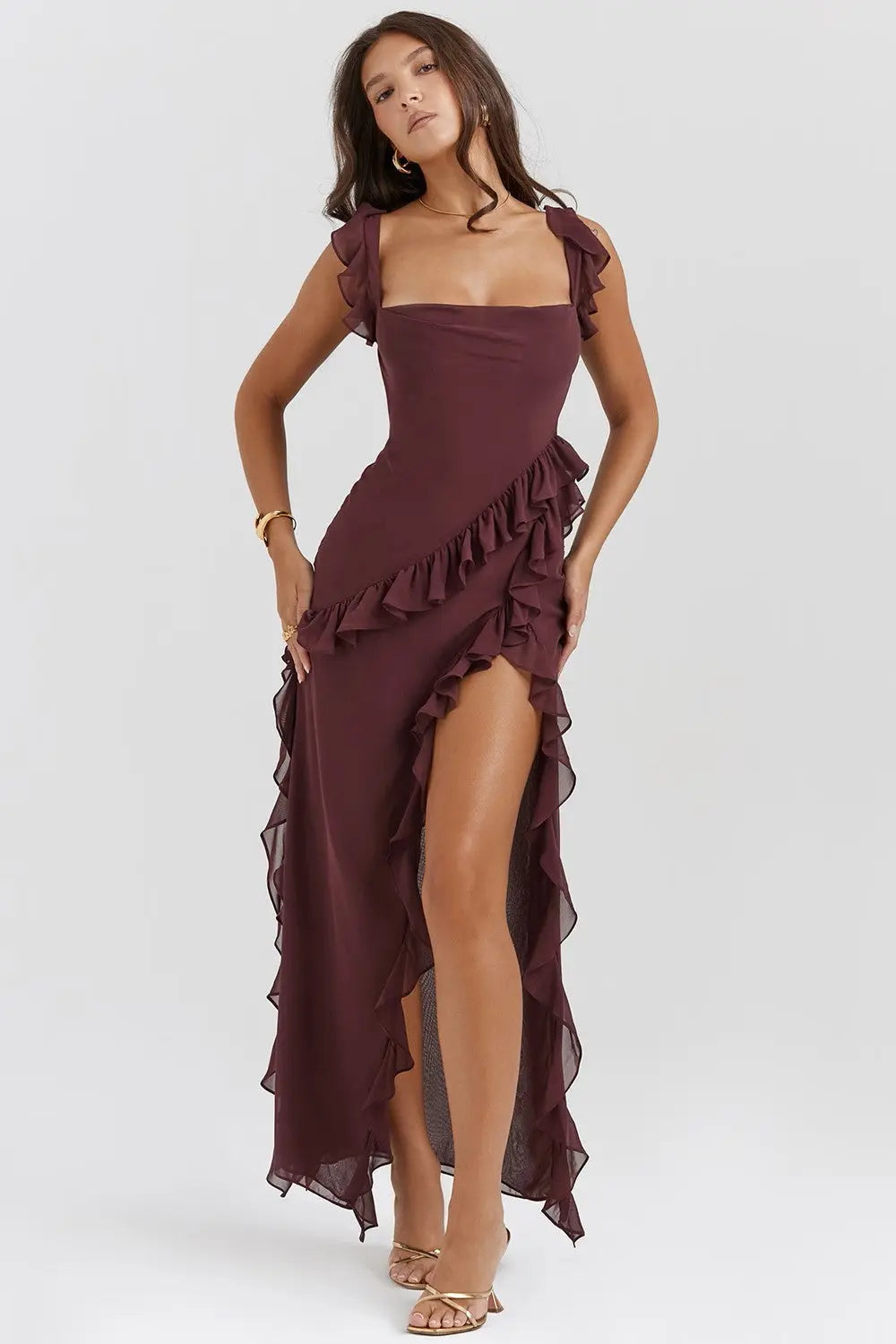 Emily | Women's Ruffled Maxi Evening Dress