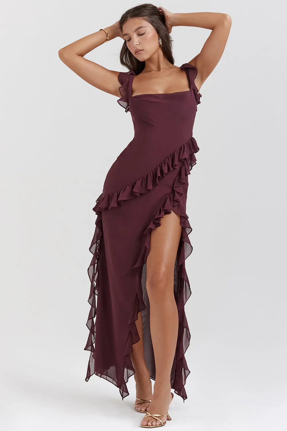 Emily | Women's Ruffled Maxi Evening Dress