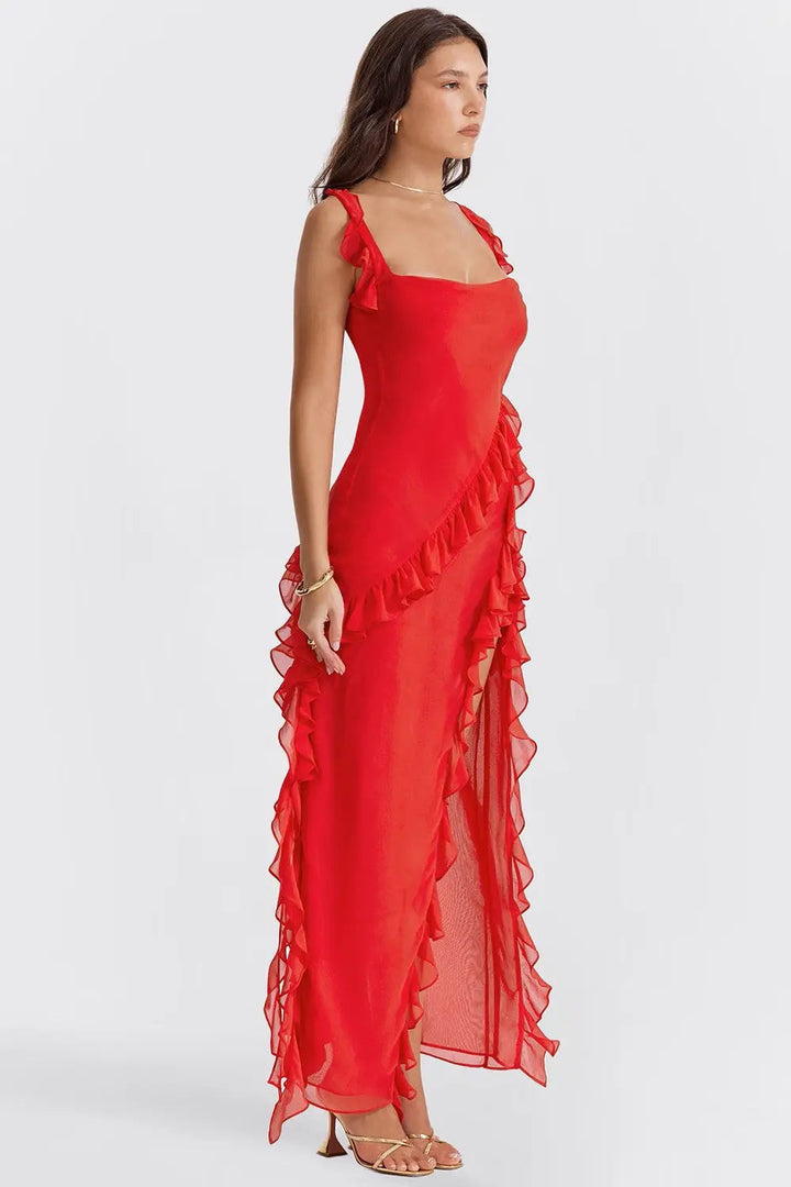 Emily | Women's Ruffled Maxi Evening Dress