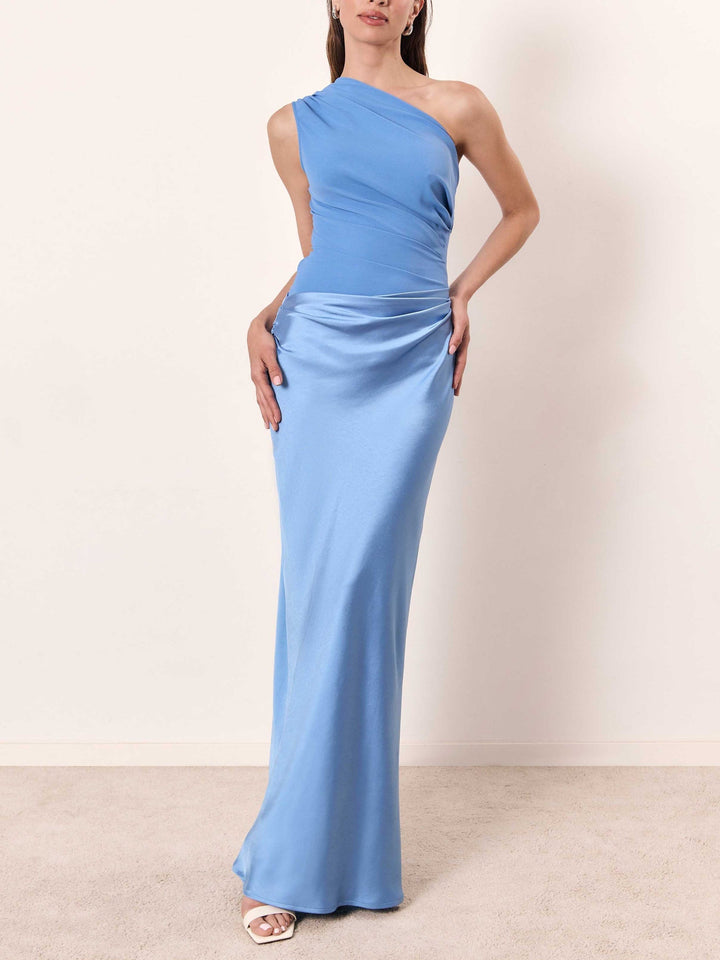 Romillya | Women’s One-Shoulder Draped Midi Dress
