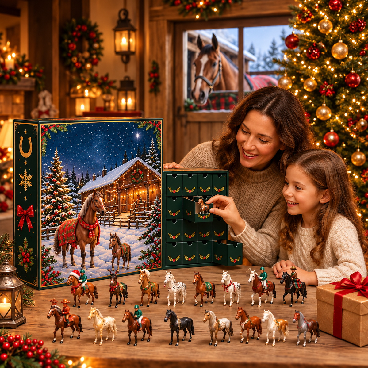 Horse Advent Calendar with 24 Unique Collectible Figurines