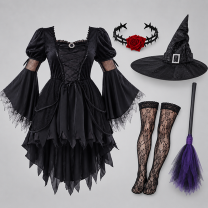 Arabella | Women's Gothic Witch Halloween Costume Dress