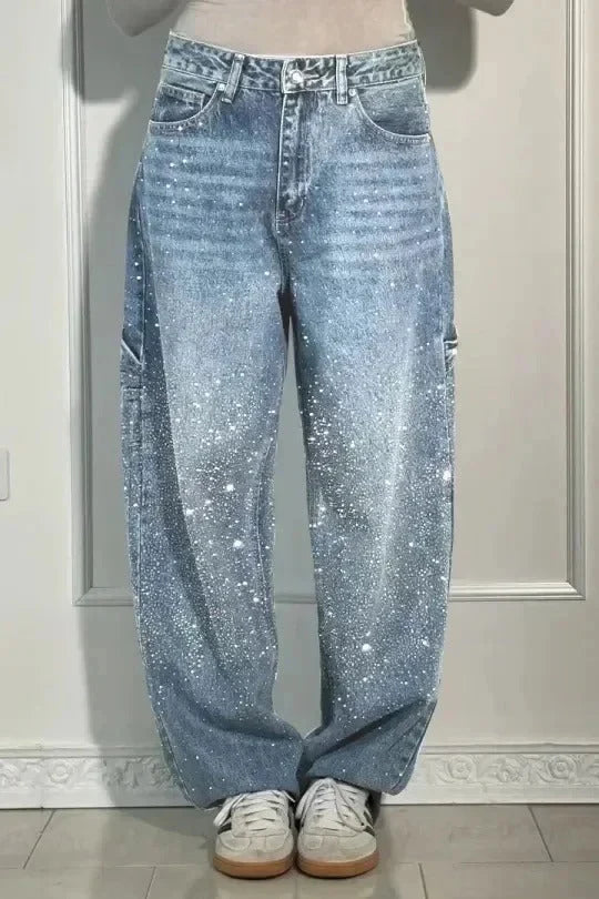Cordelia | Women's Sparkly Wide Leg Sequin Trousers