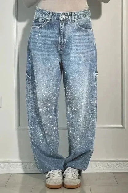 Cordelia | Women's Sparkly Wide Leg Sequin Trousers
