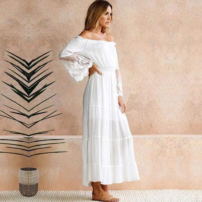 Camila | Women's Elegant Off-Shoulder Summer Maxi Dress