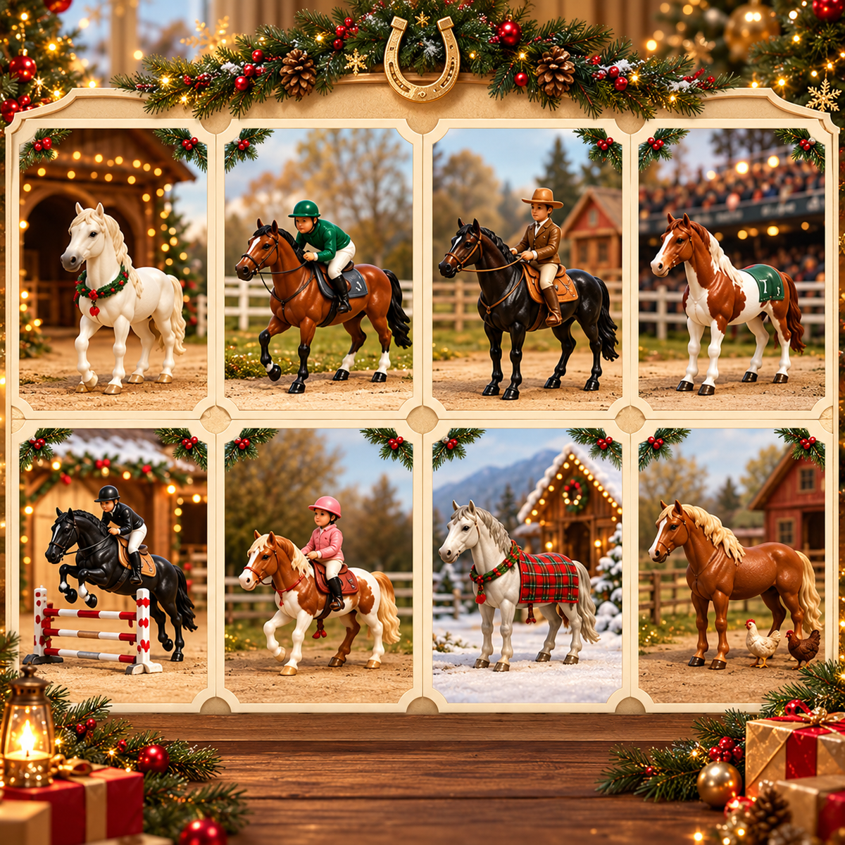 Horse Advent Calendar with 24 Unique Collectible Figurines