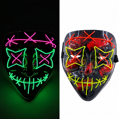 Jacob | Light-Up Halloween LED Purge Mask with Neon Glow
