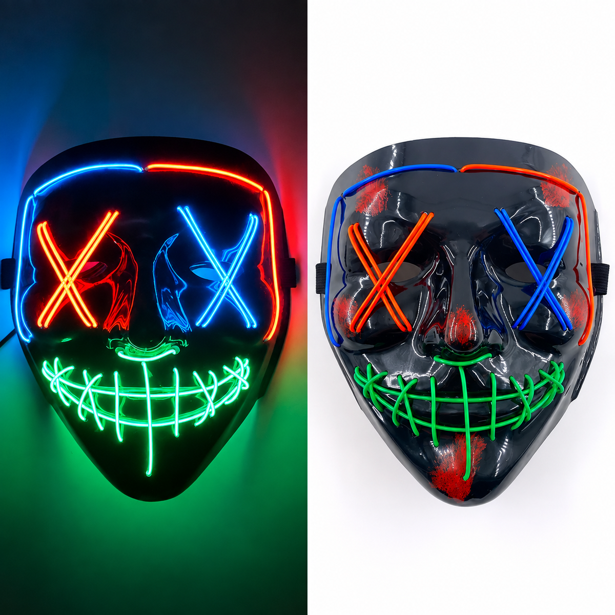 Jacob | Light-Up Halloween LED Purge Mask with Neon Glow