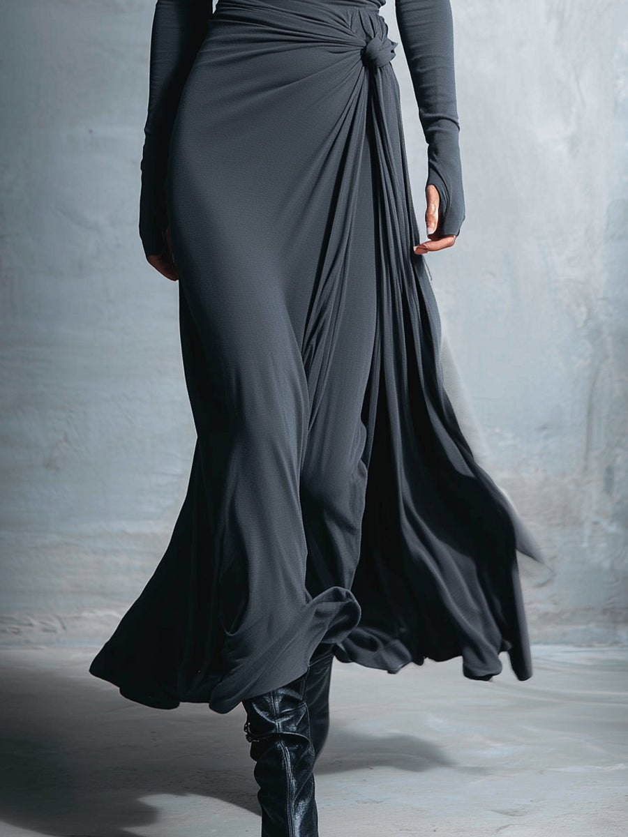 Fiona | Women’s Draped Long Sleeve Maxi Dress