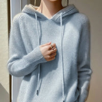 Camila | Women's Ribbed Hooded Knitted Jumper