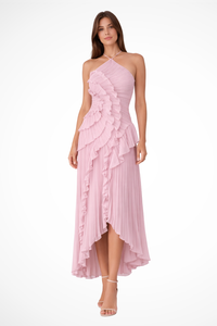 Camilla | Women's Halter Backless Wedding Guest Maxi Dress