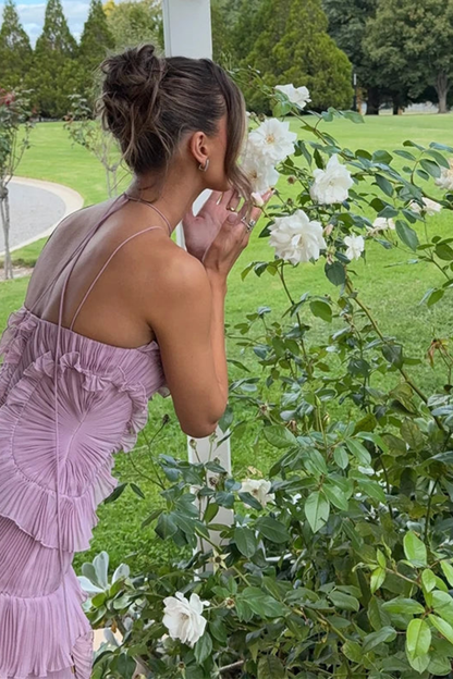 Camilla | Women's Halter Backless Wedding Guest Maxi Dress