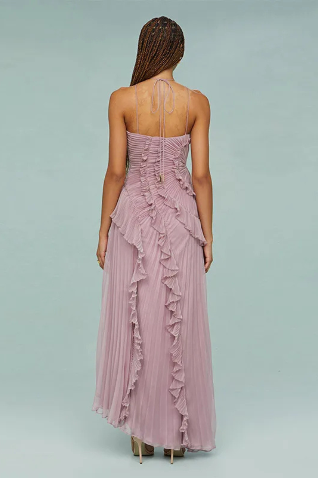 Camilla | Women's Halter Backless Wedding Guest Maxi Dress