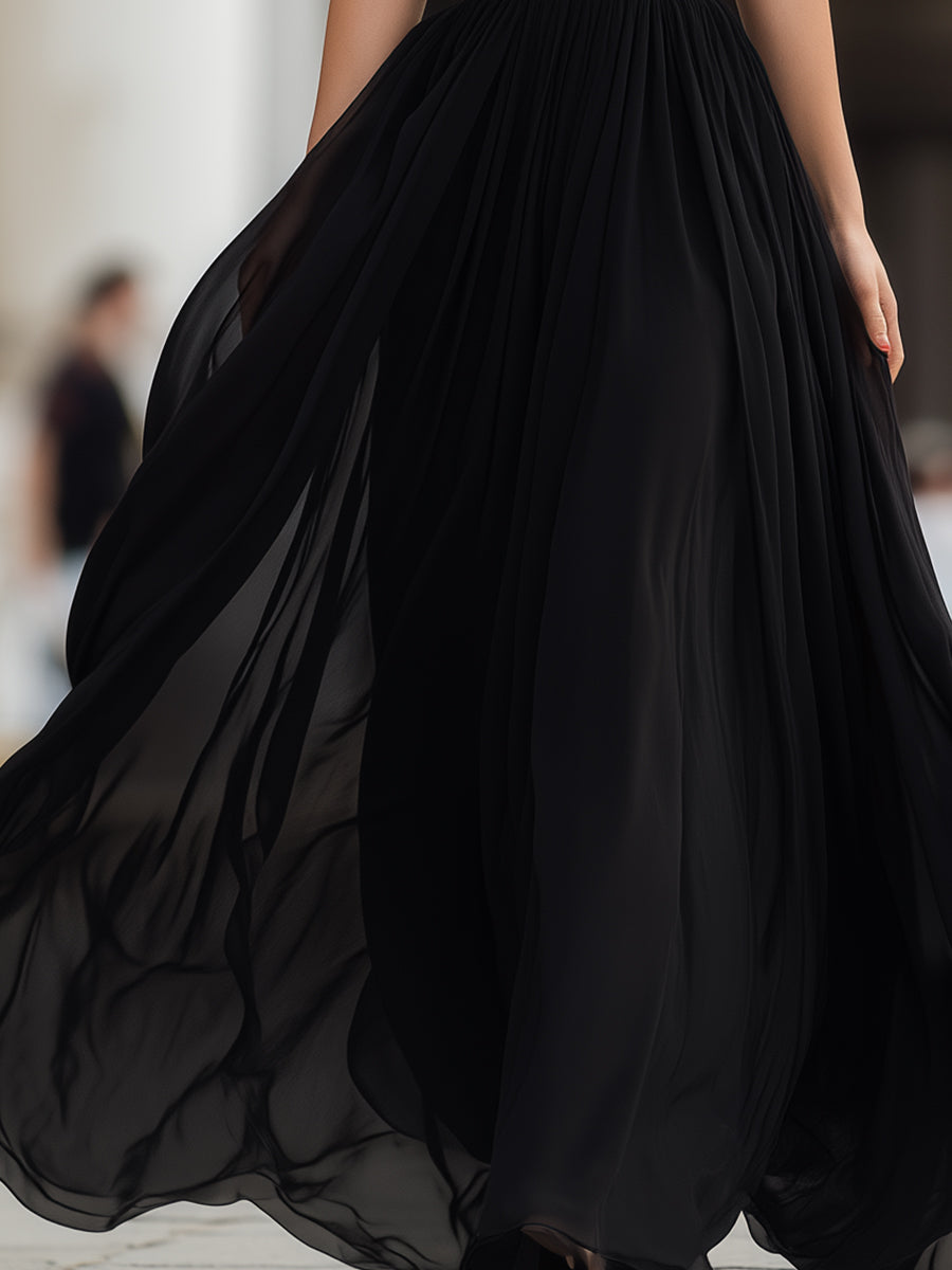 Camilla | Women's Pleated Halterneck Maxi Dress