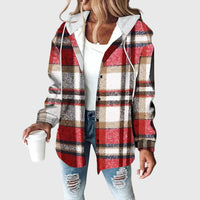 Cara | Women's Casual Checkered Hooded Jacket