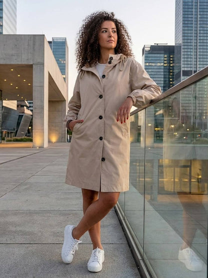 Carolyn | Women's Oversized Water Resistant Hooded Windbreaker Rain Jacket