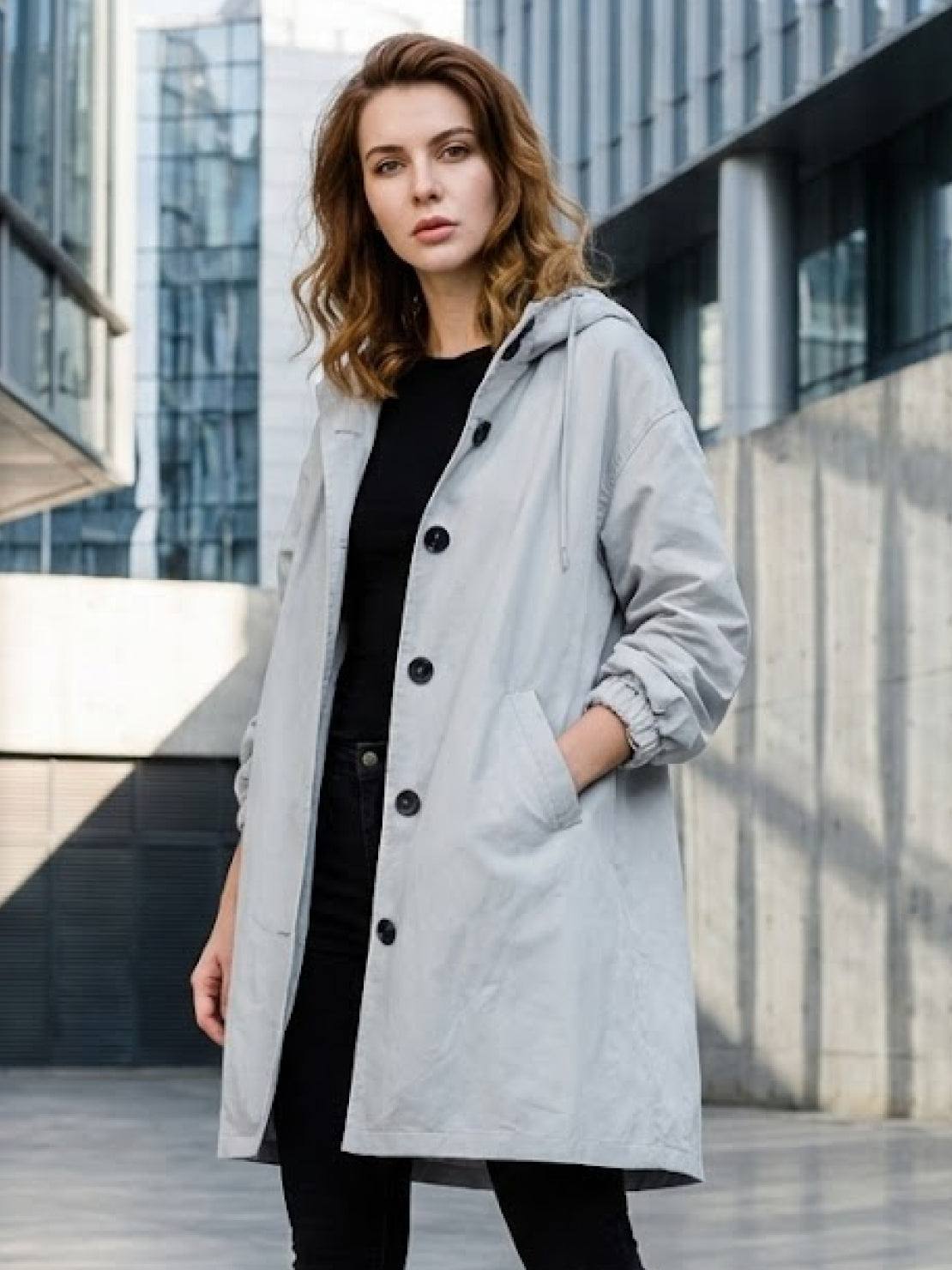 Carolyn | Women's Oversized Water Resistant Hooded Windbreaker Rain Jacket
