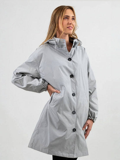 Carolyn | Women's Oversized Water Resistant Hooded Windbreaker Rain Jacket