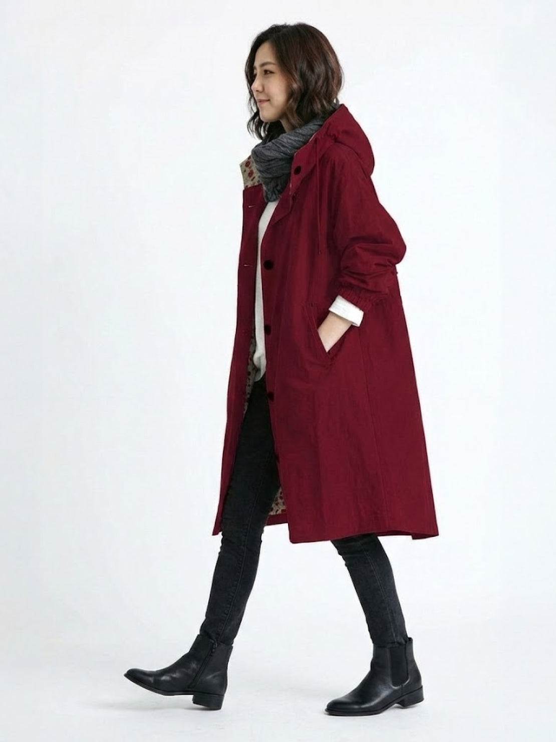 Carolyn | Women's Oversized Water Resistant Hooded Windbreaker Rain Jacket