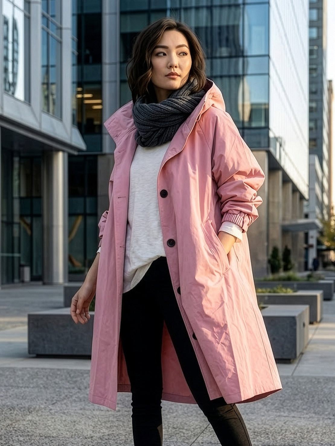 Carolyn | Women's Oversized Water Resistant Hooded Windbreaker Rain Jacket
