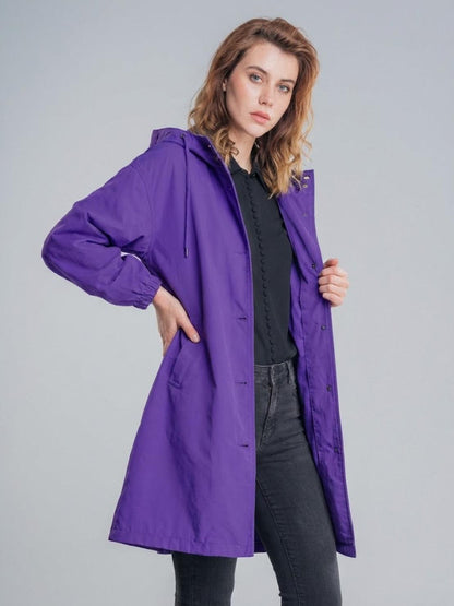 Carolyn | Women's Oversized Water Resistant Hooded Windbreaker Rain Jacket