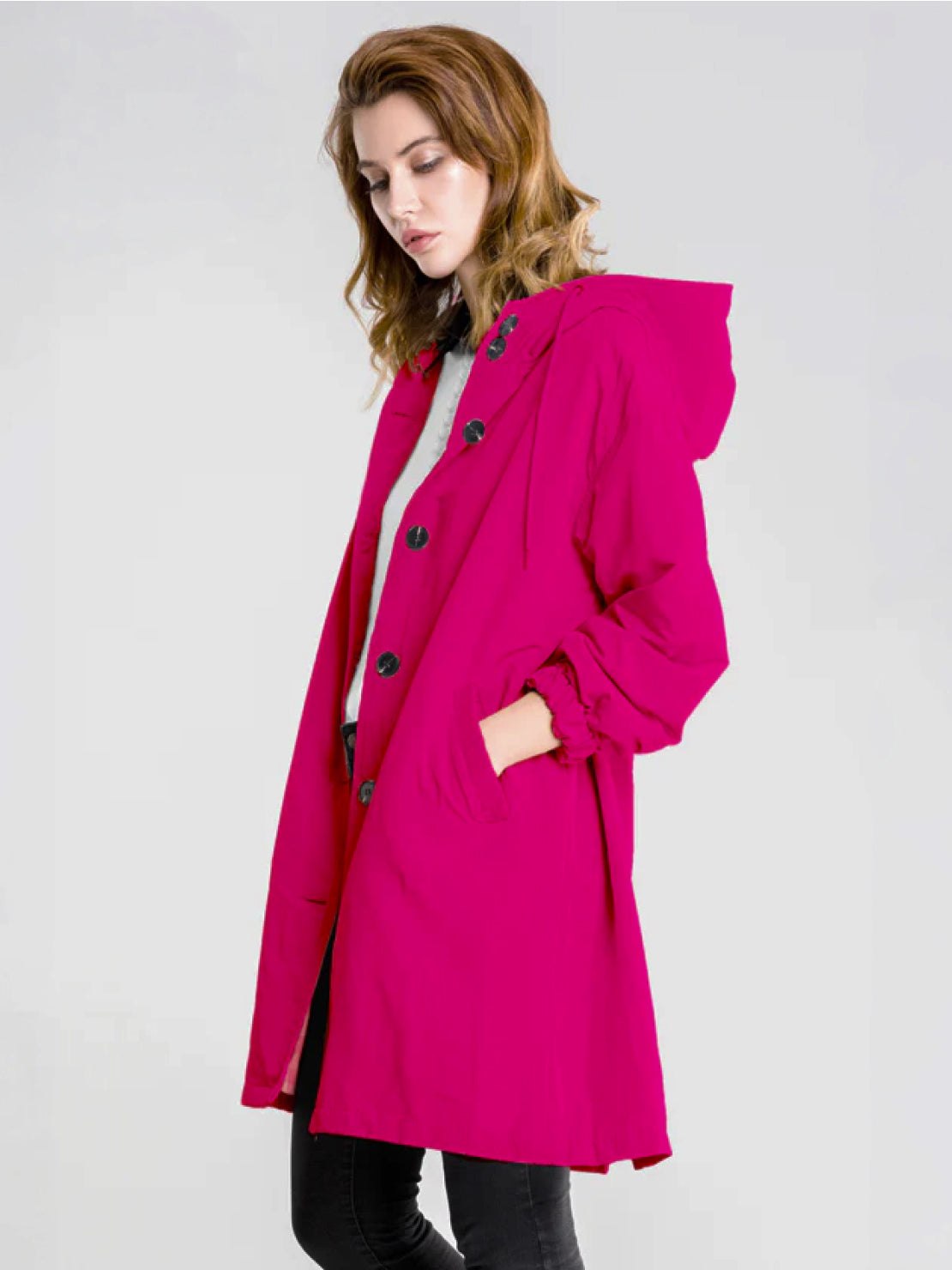 Carolyn | Women's Oversized Water Resistant Hooded Windbreaker Rain Jacket