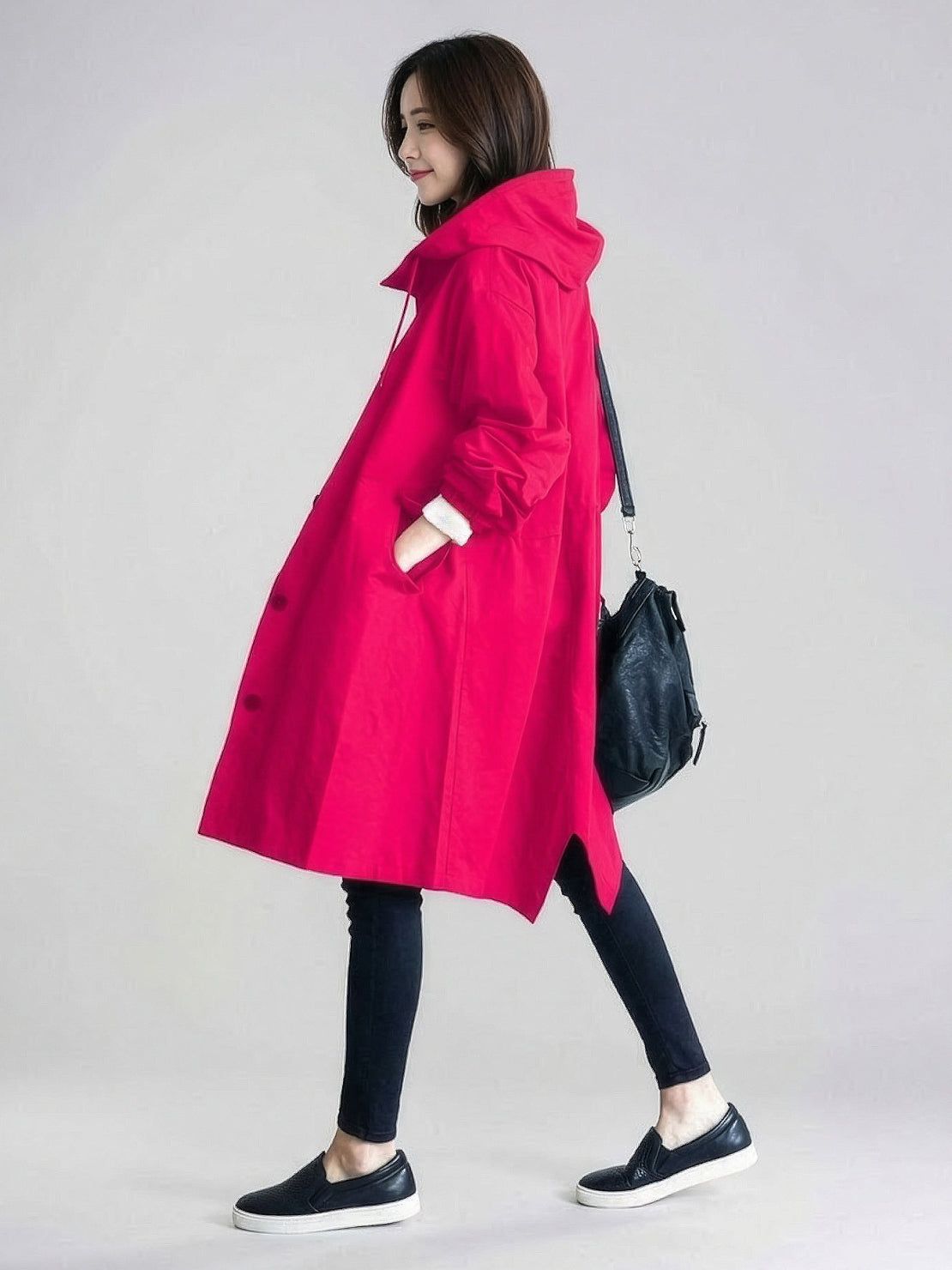 Carolyn | Women's Oversized Water Resistant Hooded Windbreaker Rain Jacket