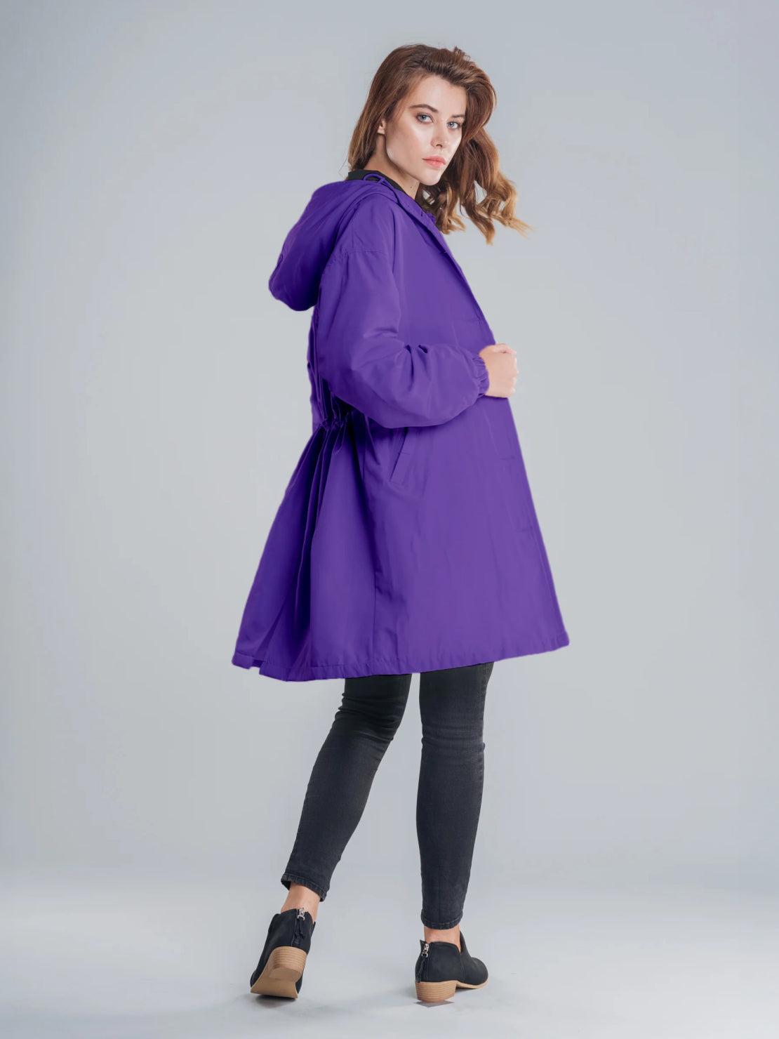 Carolyn | Women's Oversized Water Resistant Hooded Windbreaker Rain Jacket