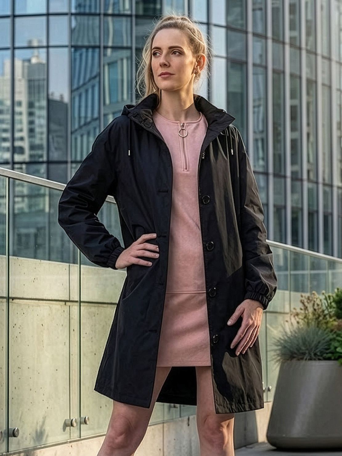 Carolyn | Women's Oversized Water Resistant Hooded Windbreaker Rain Jacket