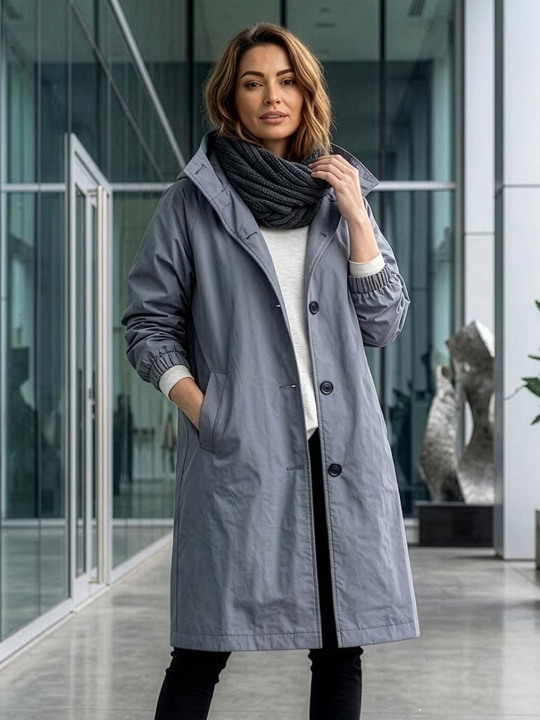 Carolyn | Women's Oversized Water Resistant Hooded Windbreaker Rain Jacket