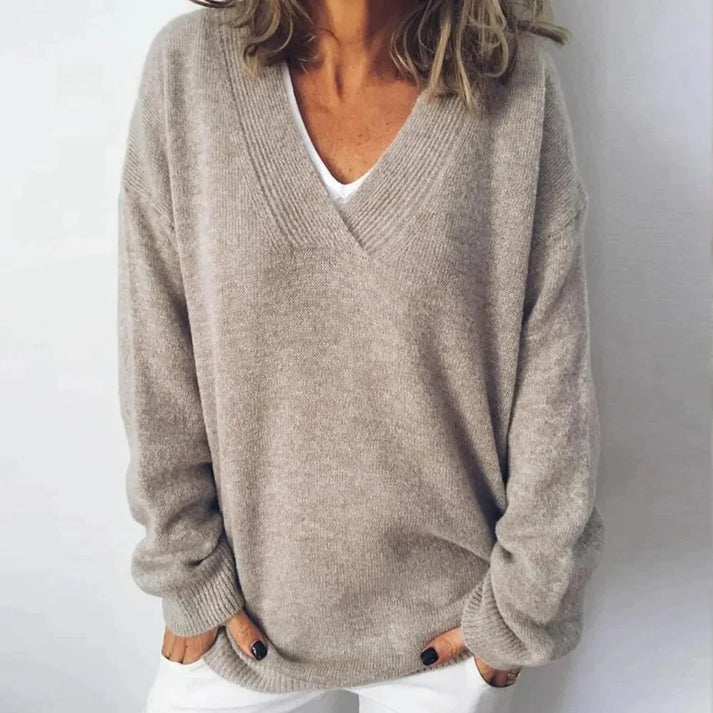 Madison | Women's Casual Loose Fit V-Neck Jumper