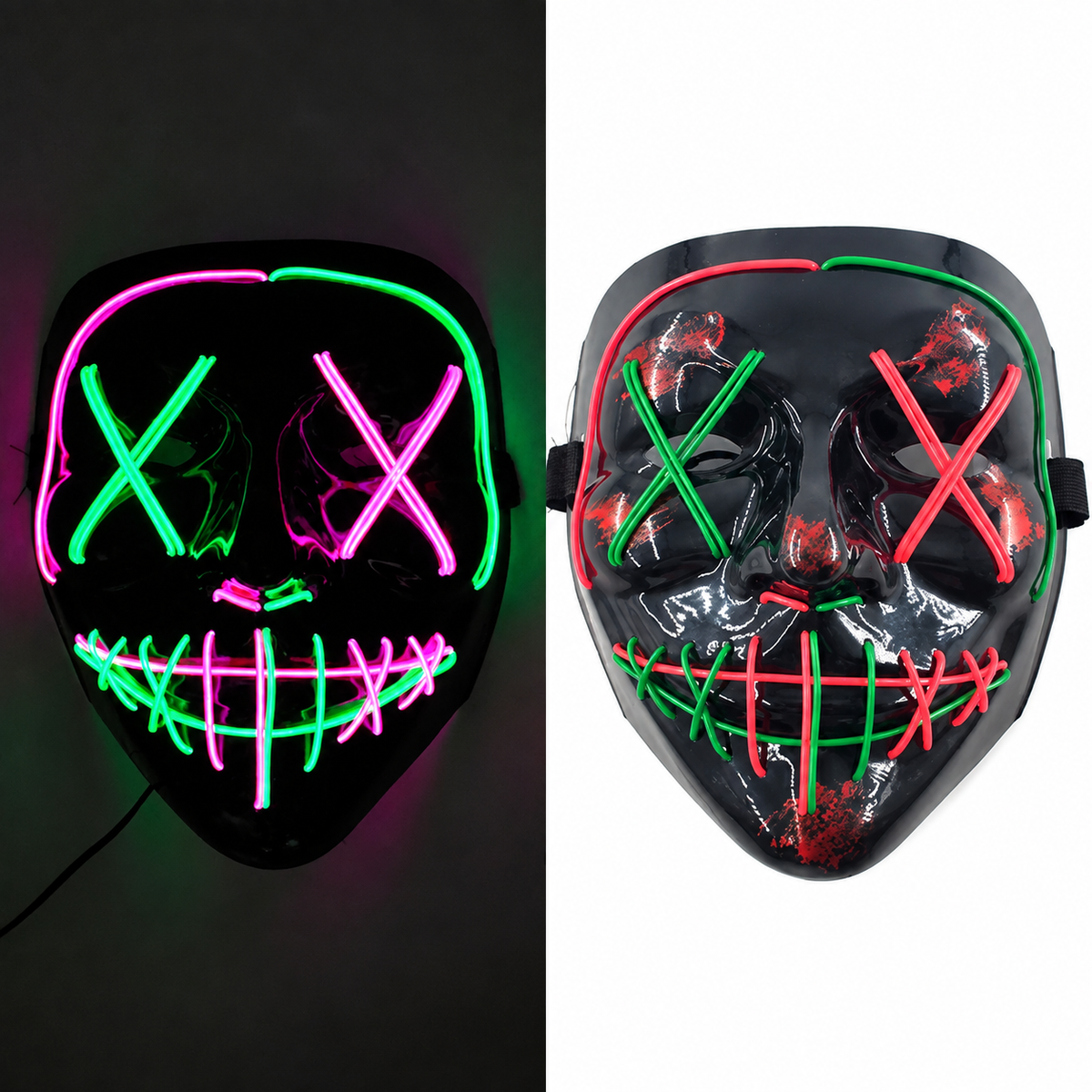 Jacob | Light-Up Halloween LED Purge Mask with Neon Glow