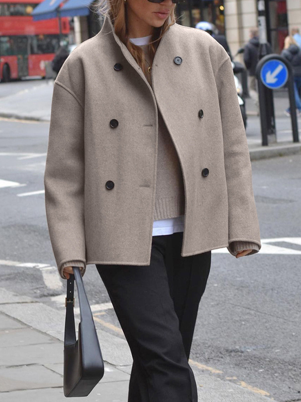 Clover | Women's Elegant Wool Pea Coat