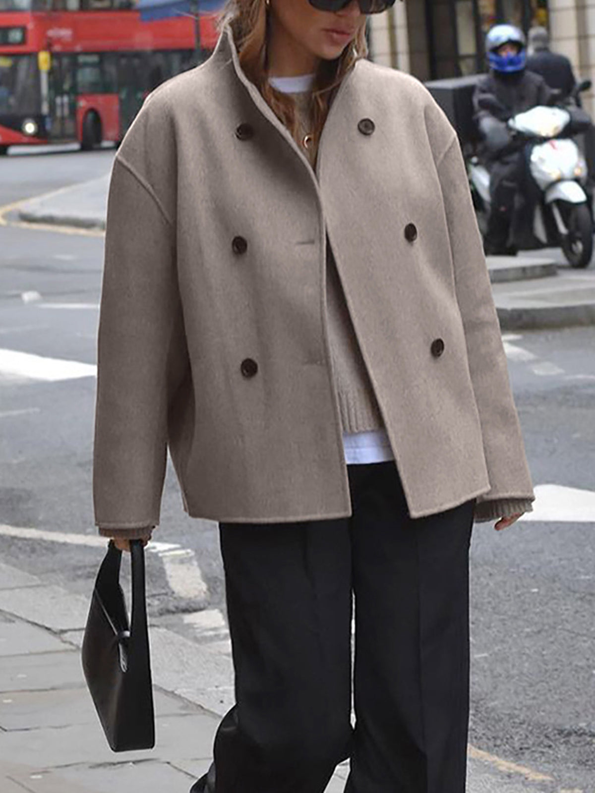 Clover | Women's Elegant Wool Pea Coat
