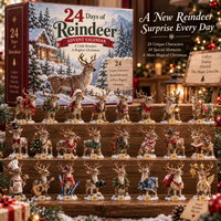 Collectible Reindeer Advent Calendar with 24 Unique Figures