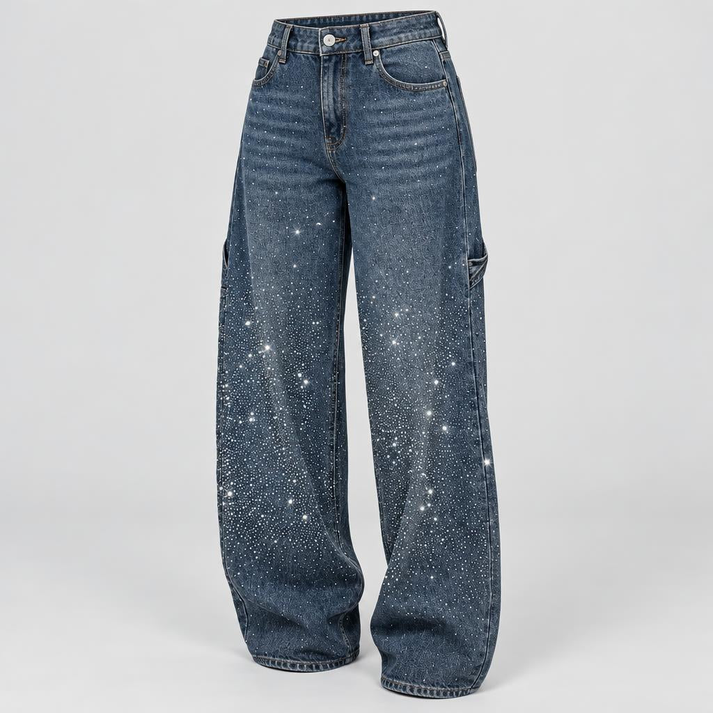 Cordelia | Women's Sparkly Wide Leg Sequin Trousers