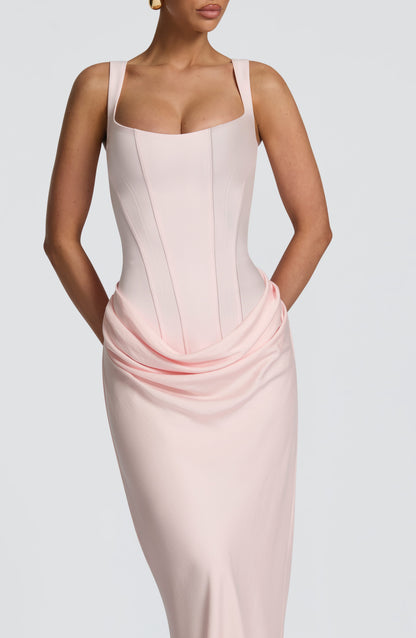 Charlotte | Women's Elegant Draped Square Neck Dress