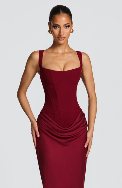 Megan | Women's Formal Draped Evening Maxi Dress
