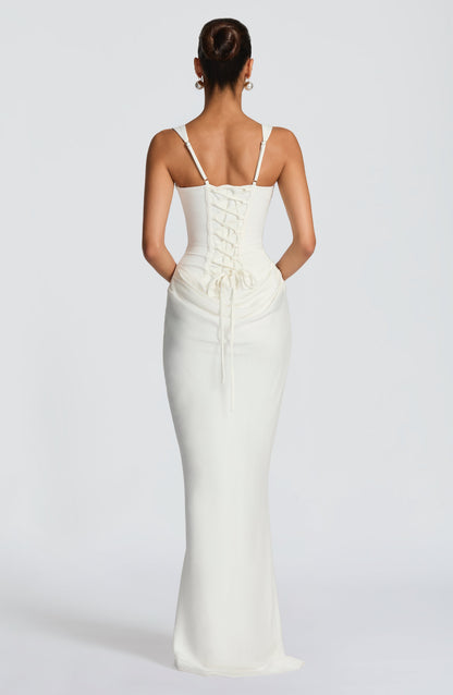 Charlotte | Women's Elegant Draped Square Neck Dress