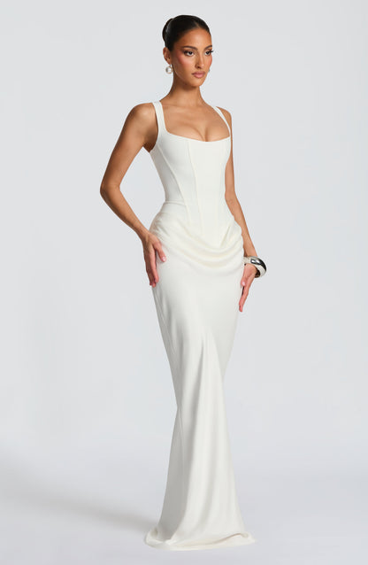 Charlotte | Women's Elegant Draped Square Neck Dress