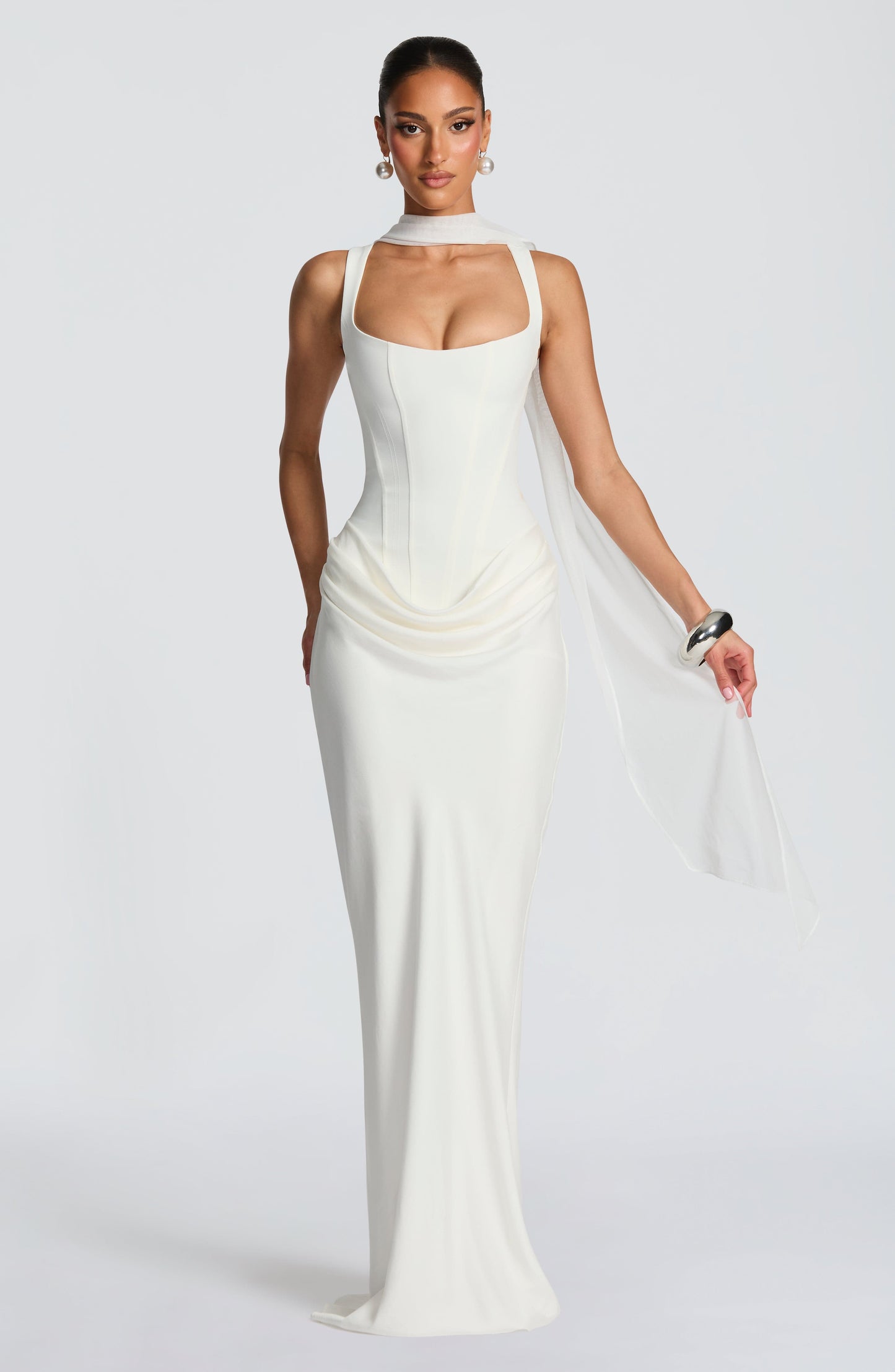 Charlotte | Women's Elegant Draped Square Neck Dress