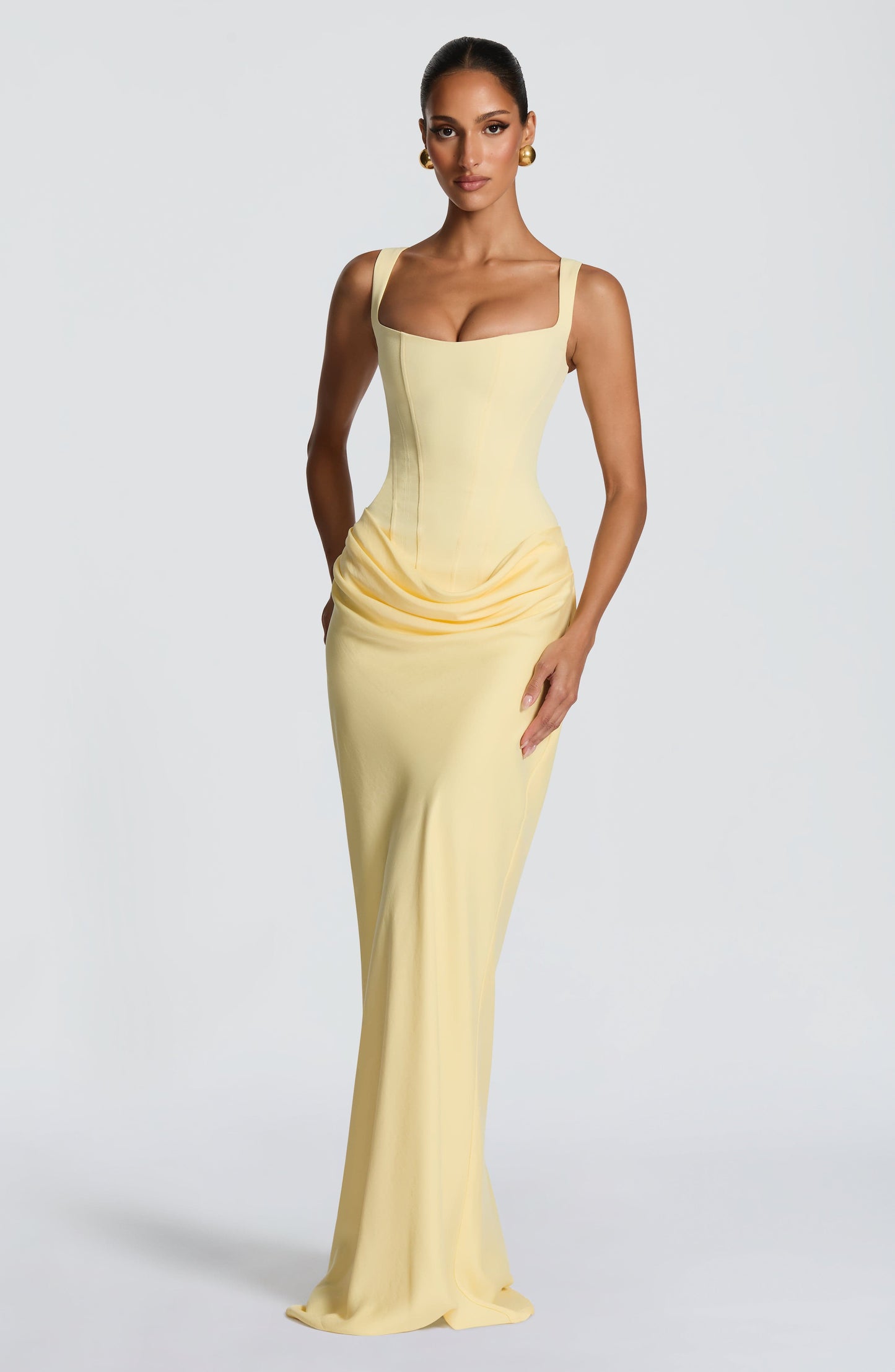 Charlotte | Women's Elegant Draped Square Neck Dress